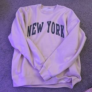 PacSun cream oversized New York sweater